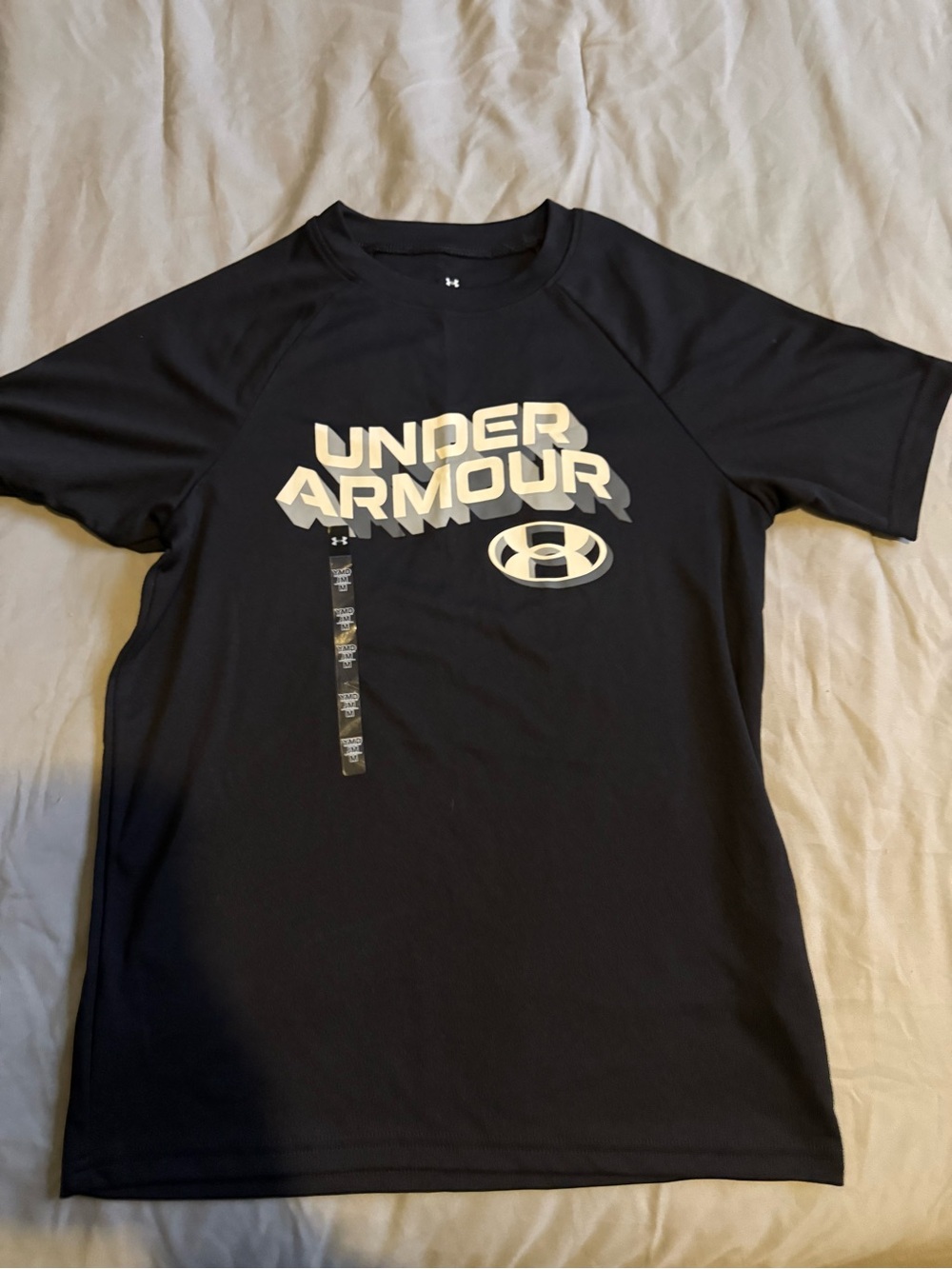 Under Armour Black Short Sleeve Performance Tee with White Logo